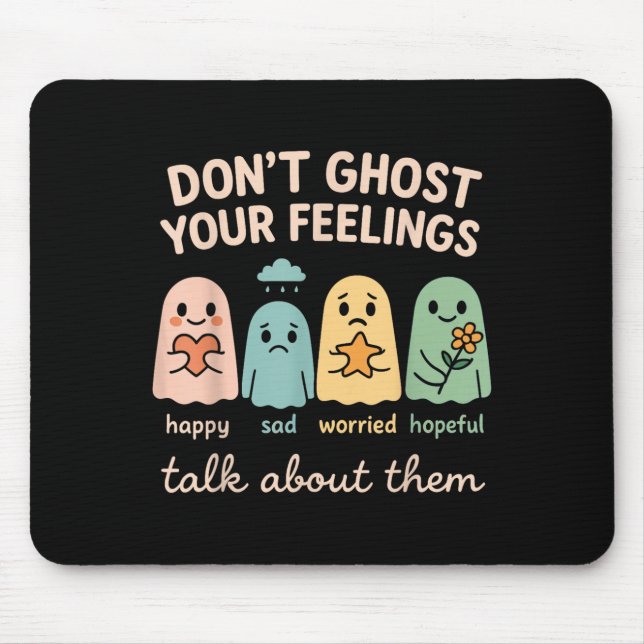 Tapis De Souris Halloween School Psychologist Shirt Dont Ghost You (Devant)
