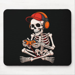 Tapis De Souris Halloween Skeleton Gamer Funny Video Gaming Boys M