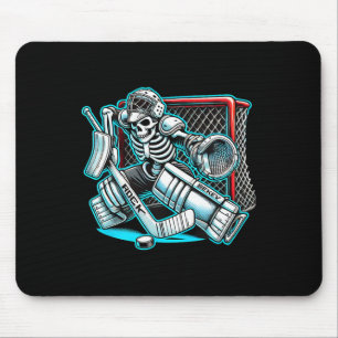 Tapis De Souris Halloween Skeleton Goalie Hockey