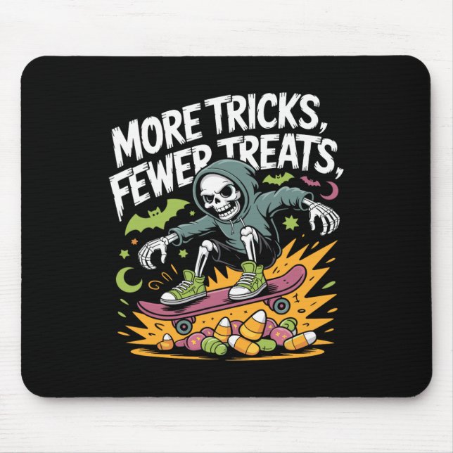 Tapis De Souris Halloween Skeleton Skicks Skull Skateboard (Devant)
