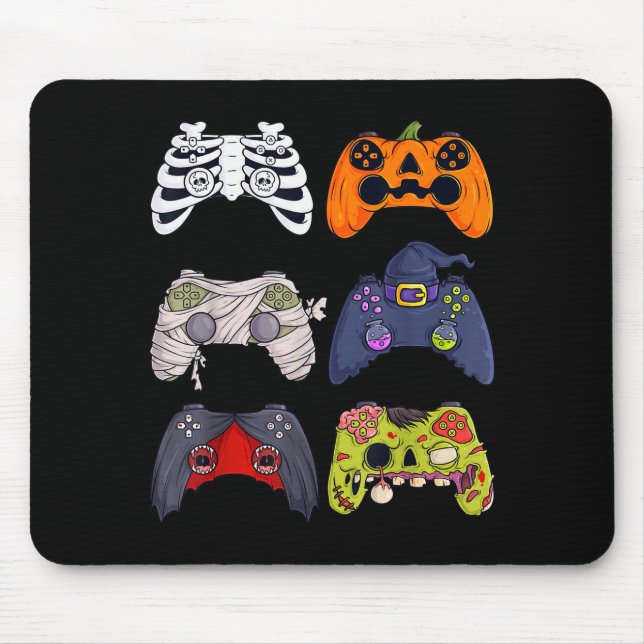 Tapis De Souris Halloween Skeleton Zombie Gaming Controllers Mummy (Devant)