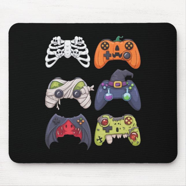 Tapis De Souris Halloween Skeleton Zombie Gaming Controllers Mummy (Devant)