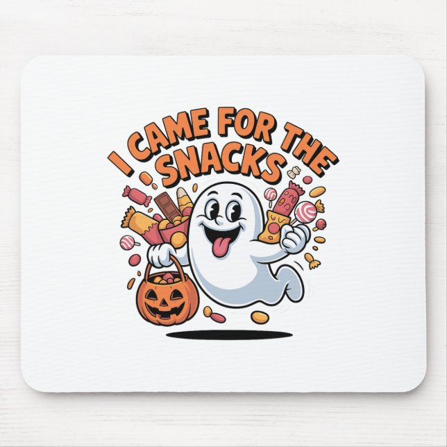 Tapis De Souris Halloween Snacks Ghost Funny Trick-or-traiter Cand (Devant)
