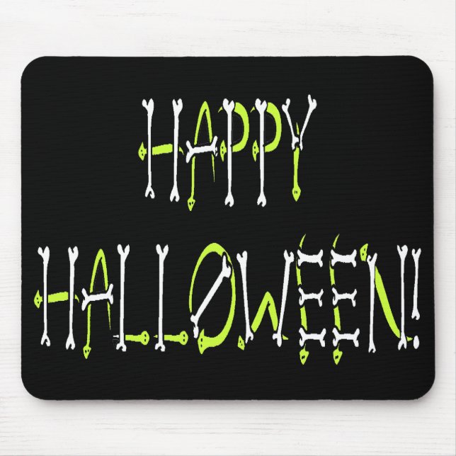 Tapis De Souris Halloween Snakes and Bones Text (Devant)