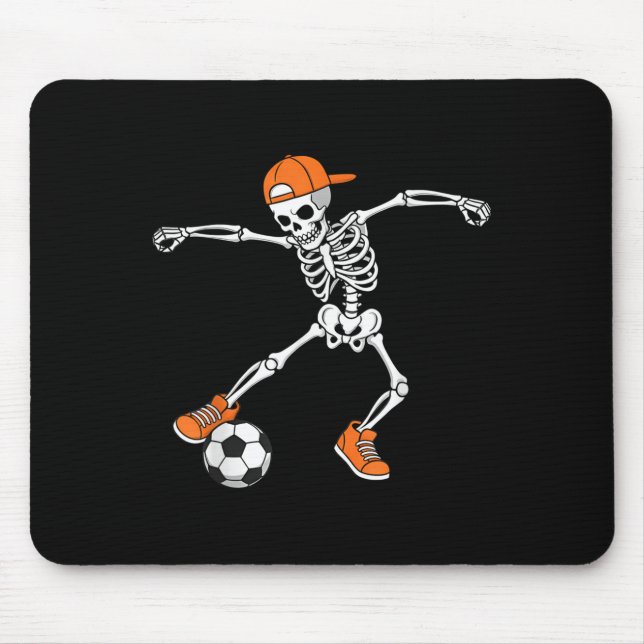 Tapis De Souris Halloween Soccer Skeleton Football Trick Or Treat  (Devant)