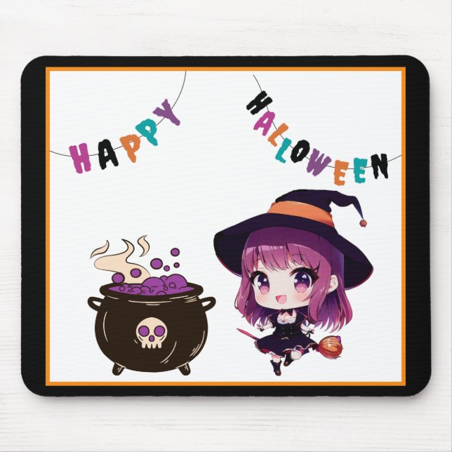 Tapis De Souris Halloween/sorcière/automne/octobre (Devant)