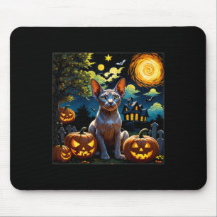 Tapis De Souris Halloween Sphynx étoile