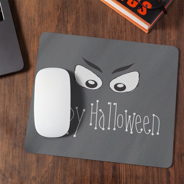 Tapis De Souris Halloween Spooky Scary Ghost Eyes Whimsical Custom (Happy Halloween custom mousepad.)