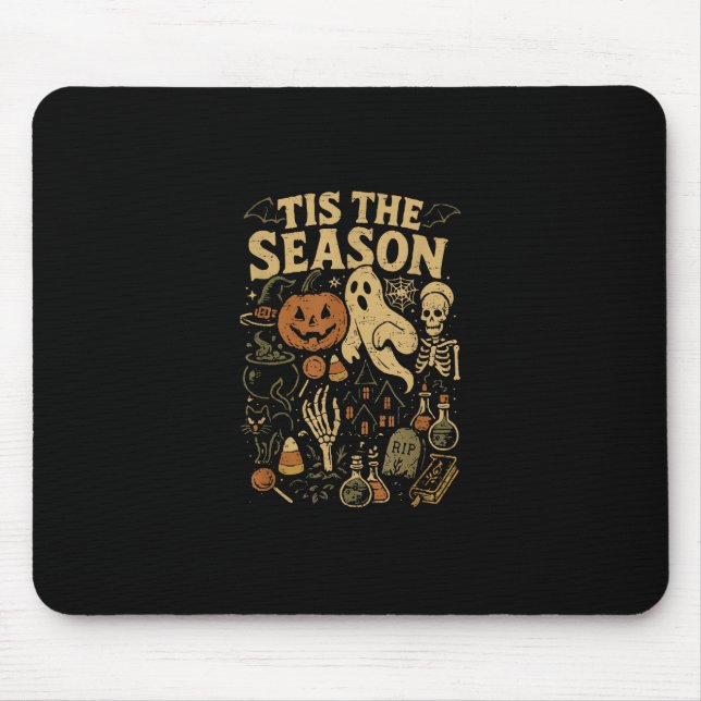 Tapis De Souris Halloween Spooky Season Pumpkin Witch Tis The Seas (Devant)