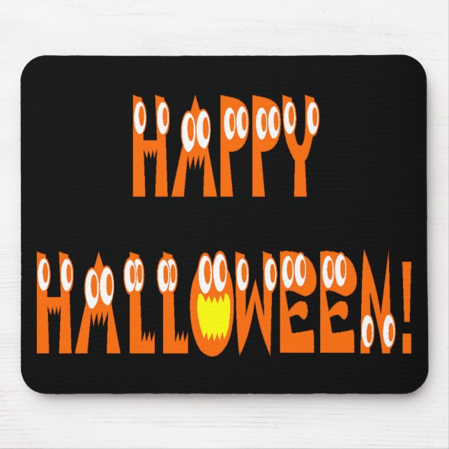 Tapis De Souris Halloween Squash Text (Devant)