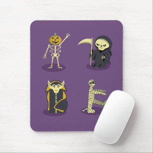 Tapis De Souris Halloween Squelette Dracula Mummy Griffe Reaper