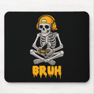Tapis De Souris Halloween Squelette Gamer Vidéo Jeu Drôle Skelet