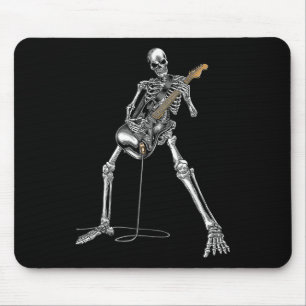 Tapis De Souris Halloween Squelette Jouer Guitare Rock Et Roll Nd