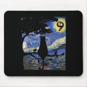 Tapis De Souris Halloween Starry Night Cat Comma La Kamala Harris