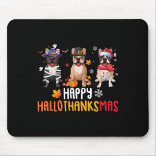 Tapis De Souris Halloween Thanksgiving Christmas Drôle Bouledogue 