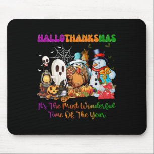 Tapis De Souris Halloween Thanksgiving Noël Joyeux Hallomerci