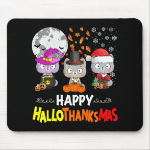 Tapis De Souris Halloween Thanksgiving Noël Joyeux Hallomerci