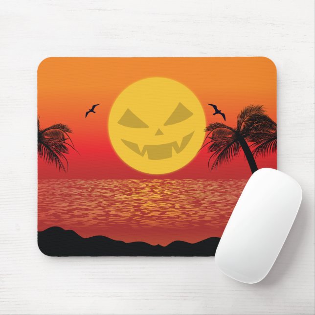 Tapis De Souris Halloween tropical (Avec souris)