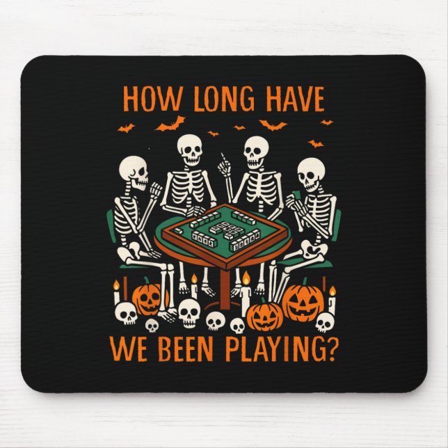 Tapis De Souris Halloween Vibes Mahjong Amour Combien De Temps Avo (Devant)