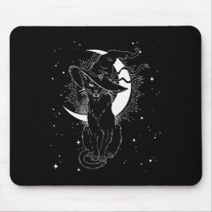 Tapis De Souris Halloween vintage Cat noir costume sorcière Ha