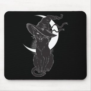 Tapis De Souris Halloween vintage Cat noir costume sorcière Ha
