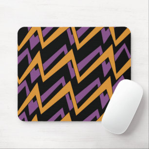 Tapis De Souris Halloween Zig Zags Orange Violet  