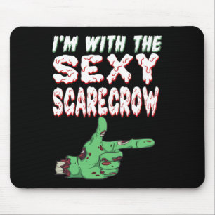Tapis De Souris Halloween Zombie Je suis avec l'épouvantail Y