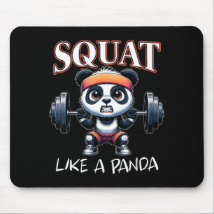 Tapis De Souris Haltère Panda Fitness Citation Drôle de Gym Squat 