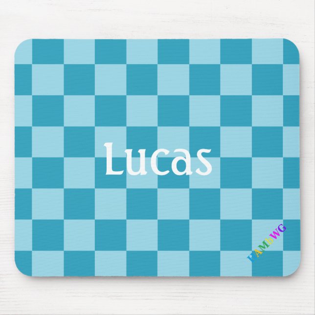 Tapis De Souris HAMbWG - Souris d'ordinateur - Aqua Checker (Devant)