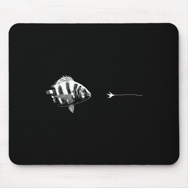 Tapis De Souris Hameçon de pêche à la mouche graphique - Poisson S (Devant)