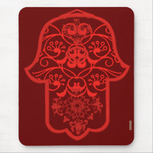 Tapis De Souris Hamsa florale (rouge)