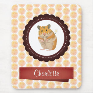 Tapis De Souris Hamster de filles rouges et roses