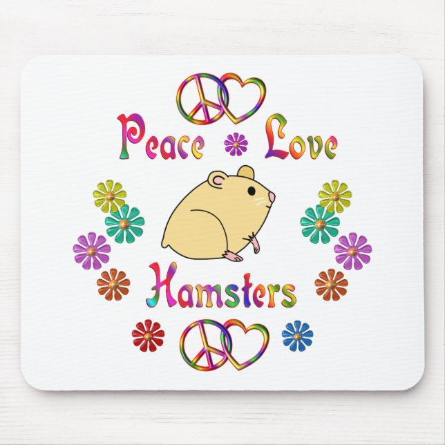 TAPIS DE SOURIS HAMSTERS D'AMOUR DE PAIX (Devant)