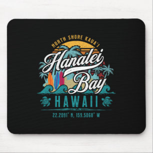 Tapis De Souris Hanalei Byy North Shore Kauai Hawaii Rétro Soleil 