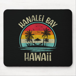 Tapis De Souris Hanalei, Plage de la baie Hawaï Palmier Famille Ét