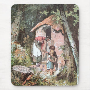 Tapis De Souris Hansel et Gretel et la sorcière à la porte