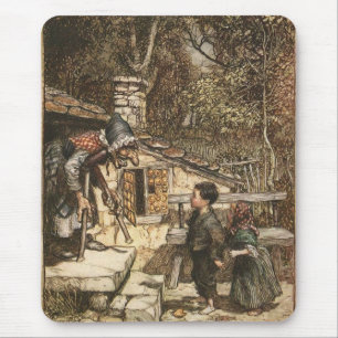 Tapis De Souris Hansel et Gretel rencontrent la sorcière