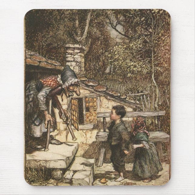 Tapis De Souris Hansel et Gretel rencontrent la sorcière (Devant)