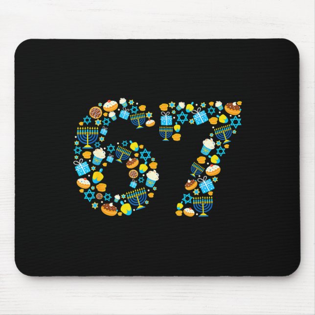 Tapis De Souris Hanukkah Menorah Dreidel 67 Festive Chanukah Six S (Devant)
