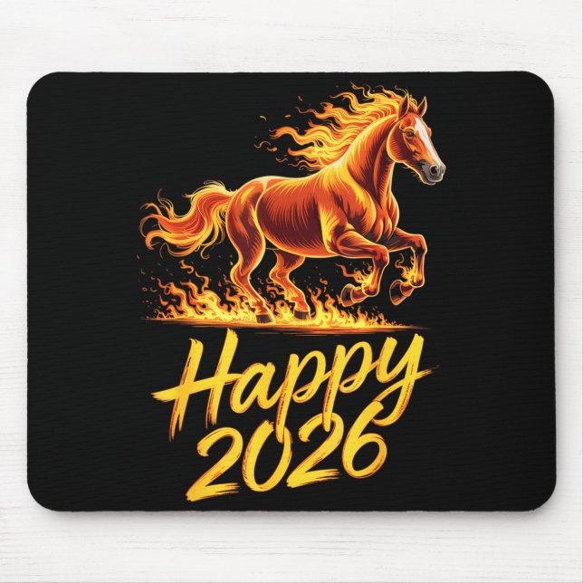 Tapis De Souris Happy 2026 Year Of The Horse Chinese Zodiac New Ye (Devant)