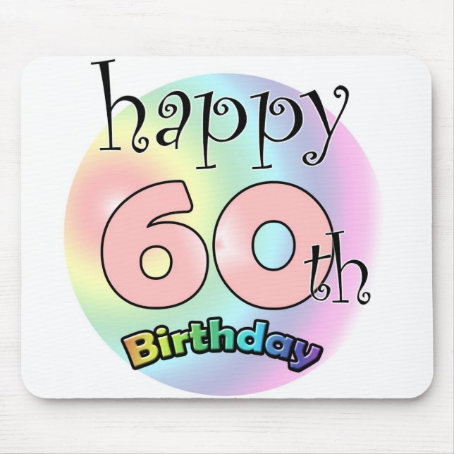 Tapis De Souris Happy 60th birthday (rose) (Devant)