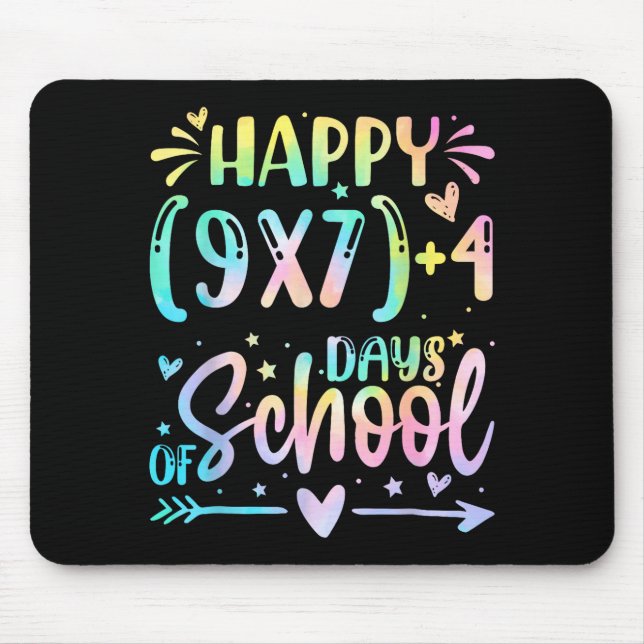Tapis De Souris Happy 67 Days Of School Math Teacher Students Six  (Devant)
