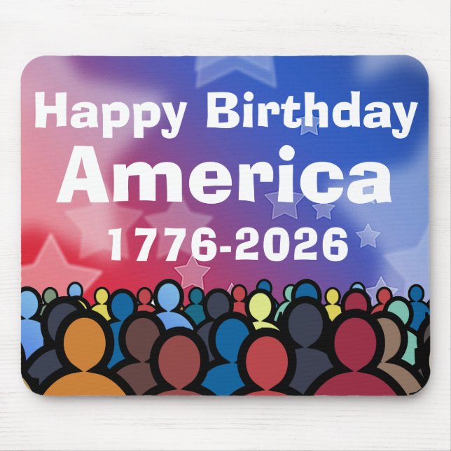 Tapis De Souris Happy Birthday America 1776 to 2026 (Devant)