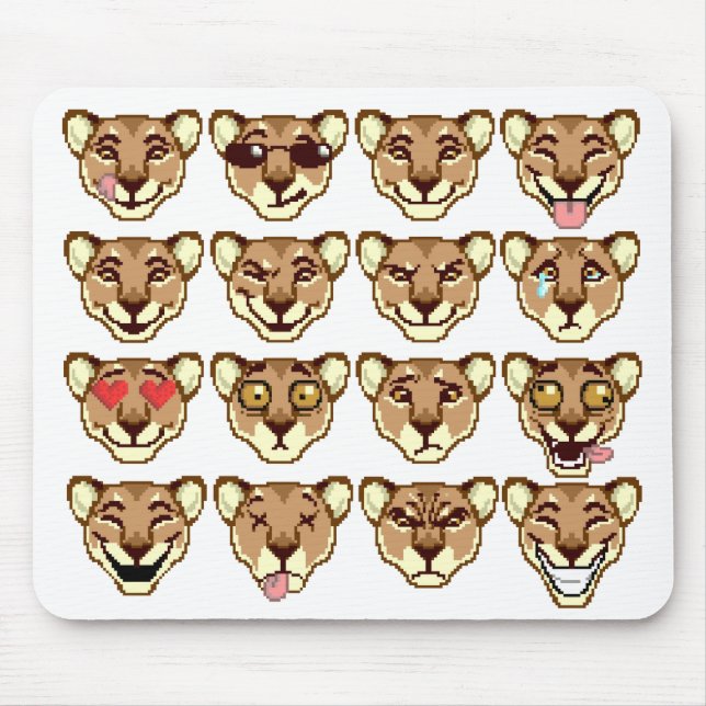 Tapis De Souris Happy Cartoon Lioness émoticon Mousepad (Devant)