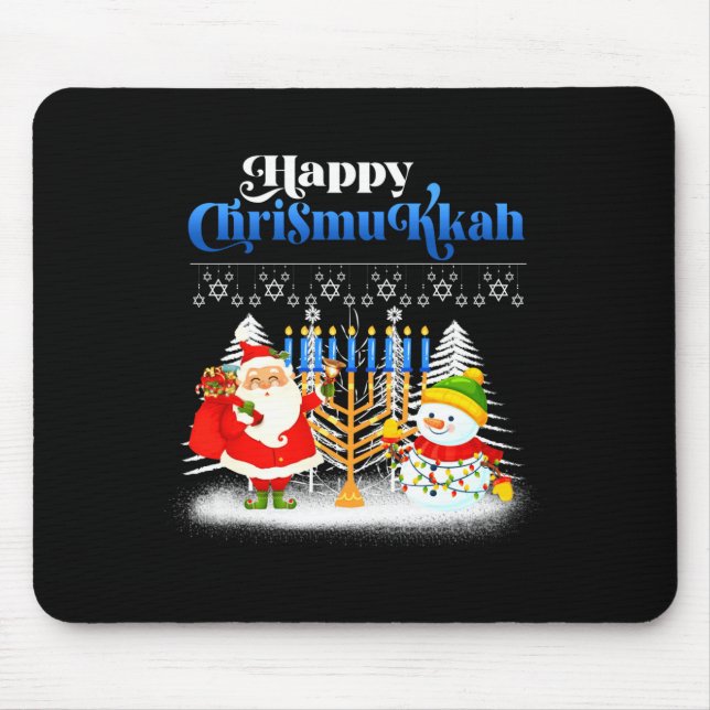 Tapis De Souris Happy Chrismukkah Jewish Christmas Hanukkah  (Devant)
