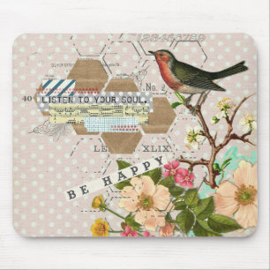 Tapis De Souris Happy Digital Bird collage