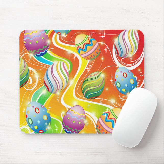 Tapis De Souris Happy Easter Eggs Festive Pattern (Avec souris)