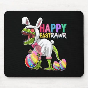 Tapis De Souris Happy Eastrawr T Rex Dinosaur Easter Bunny Egg Cos