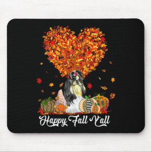 Tapis De Souris Happy Fall Y'all Funny Shih Tzu Citrouilles d'auto