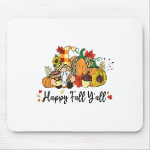 Tapis De Souris Happy Fall Y'all Gnome Leopard Citrouille Automne